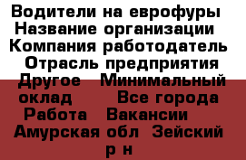 Водители на еврофуры › Название организации ­ Компания-работодатель › Отрасль предприятия ­ Другое › Минимальный оклад ­ 1 - Все города Работа » Вакансии   . Амурская обл.,Зейский р-н